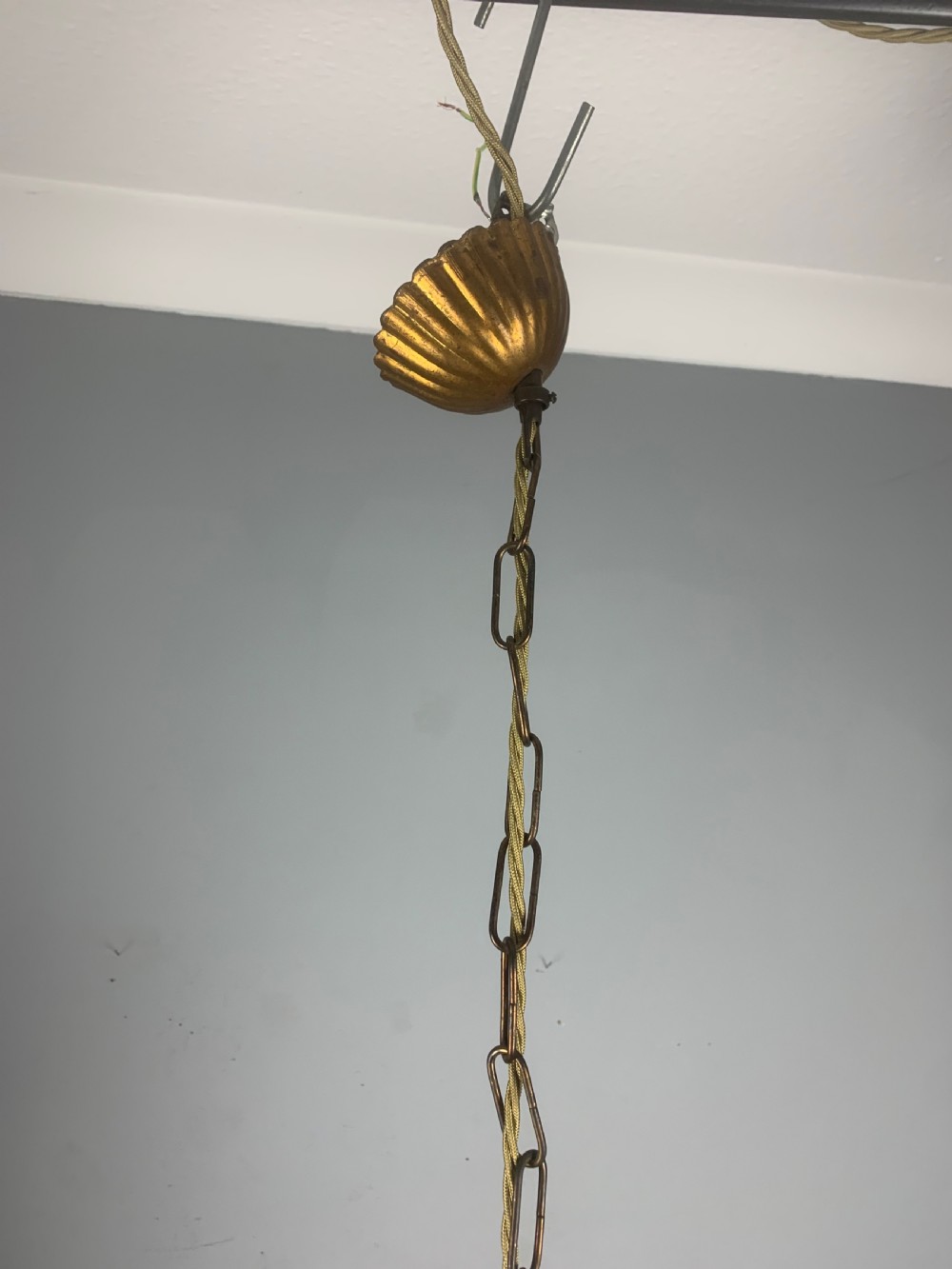 Italian Florentine Antique 3 Light Chandelier  View X