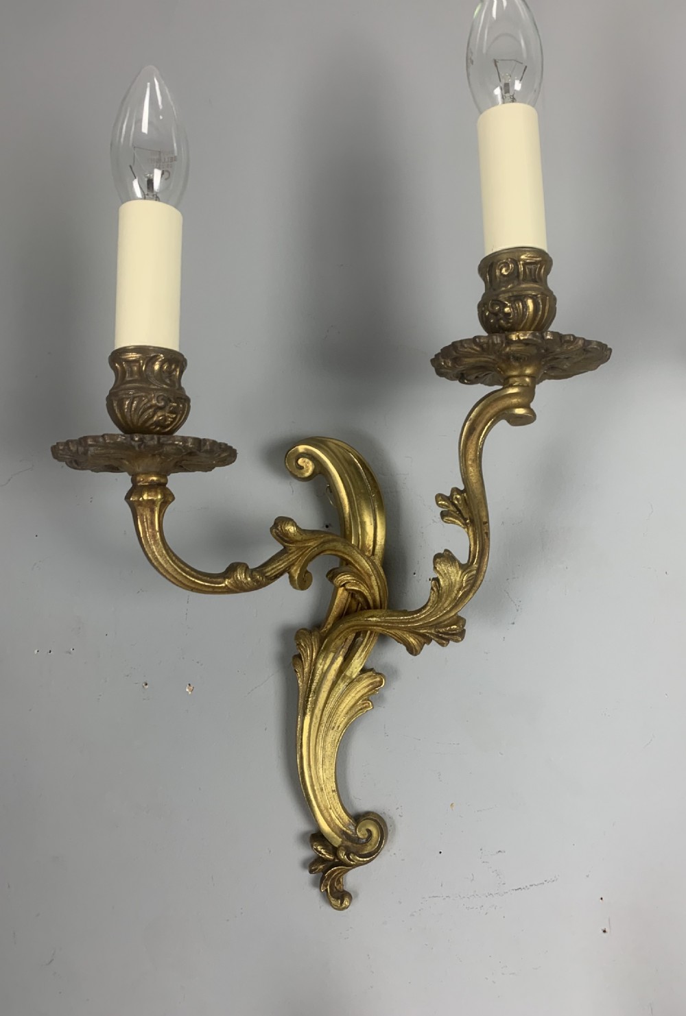 Set of 4 French Gilded Twin Arm Antique Wall Lights View II