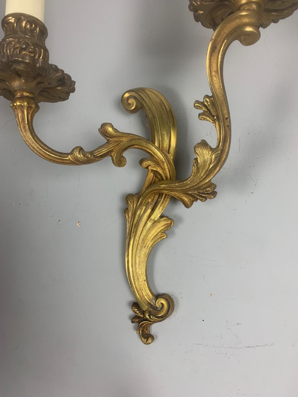 Set of 4 French Gilded Twin Arm Antique Wall Lights View III
