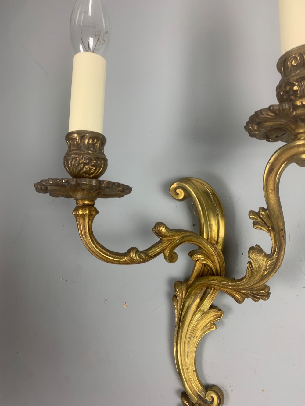 Set of 4 French Gilded Twin Arm Antique Wall Lights View IV