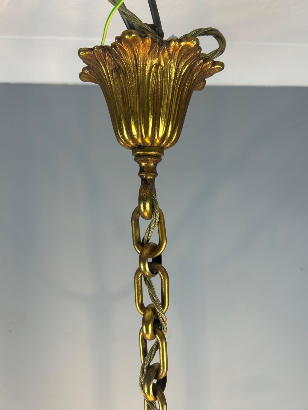 French Large Gilded Bronze Antique Lantern View II