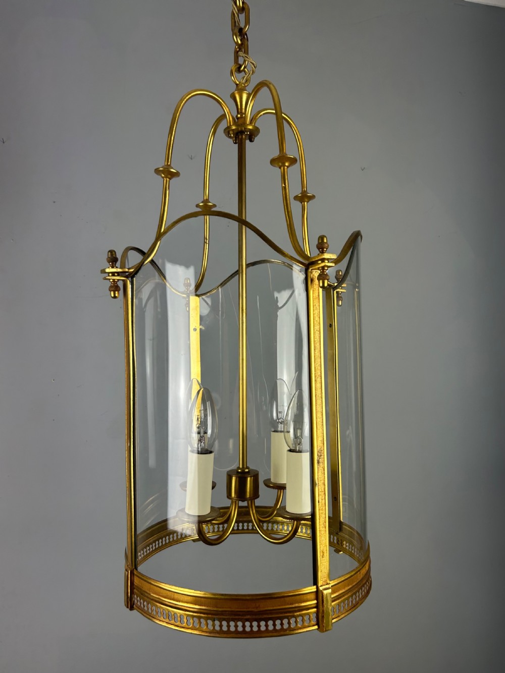 French Large Gilded Bronze Antique Lantern View IV