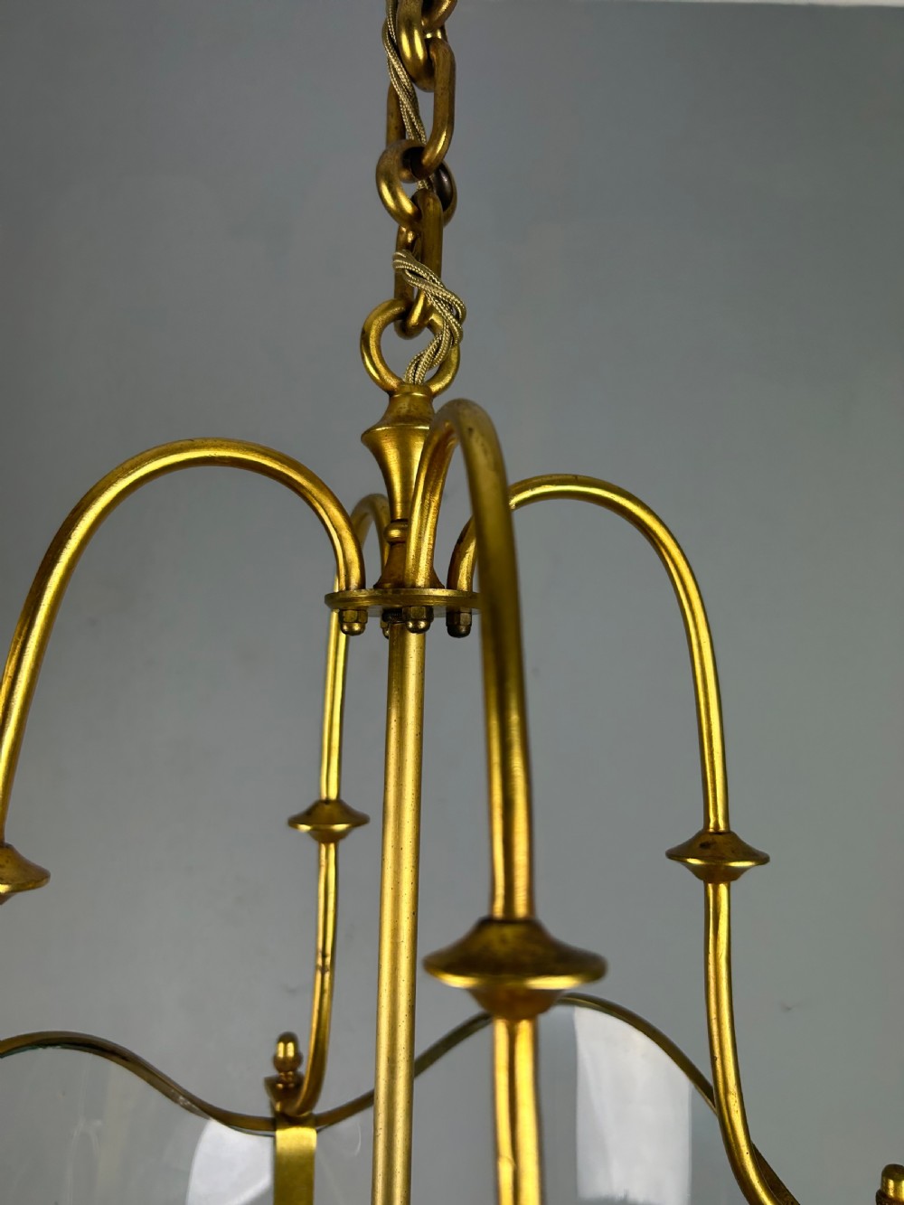 French Large Gilded Bronze Antique Lantern View V