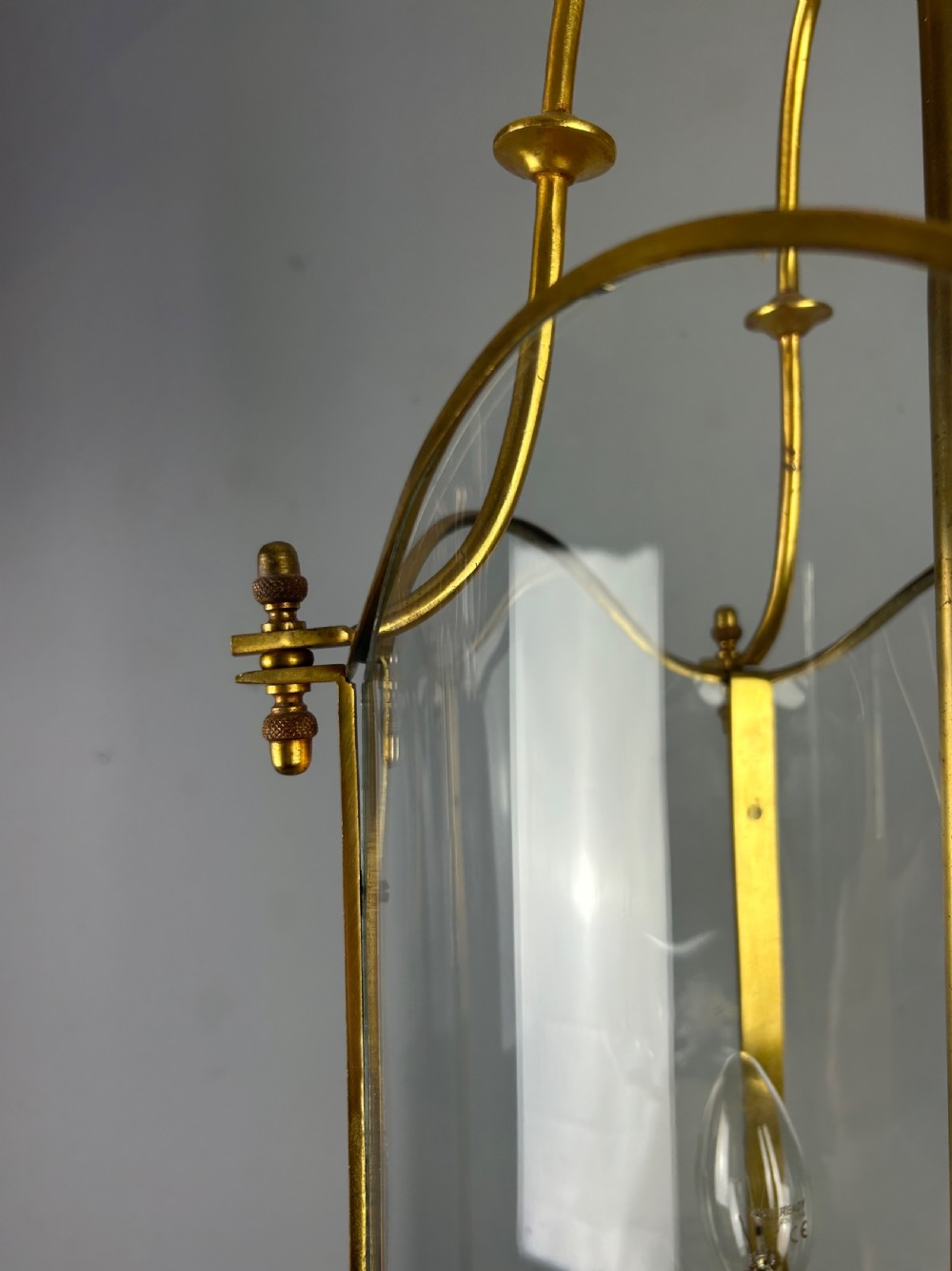 French Large Gilded Bronze Antique Lantern View VI