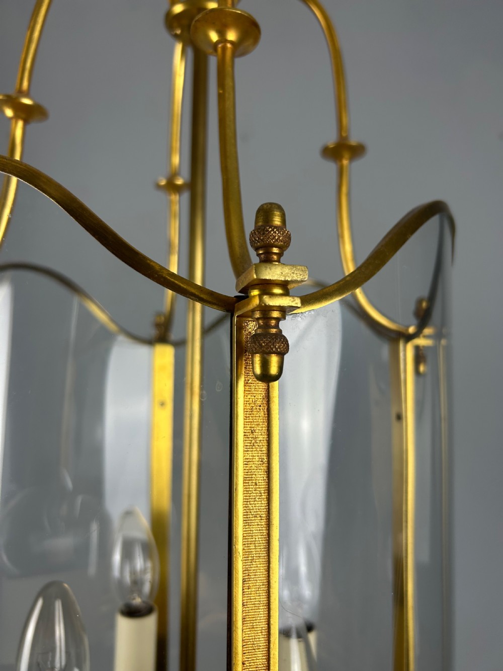 French Large Gilded Bronze Antique Lantern View VIII