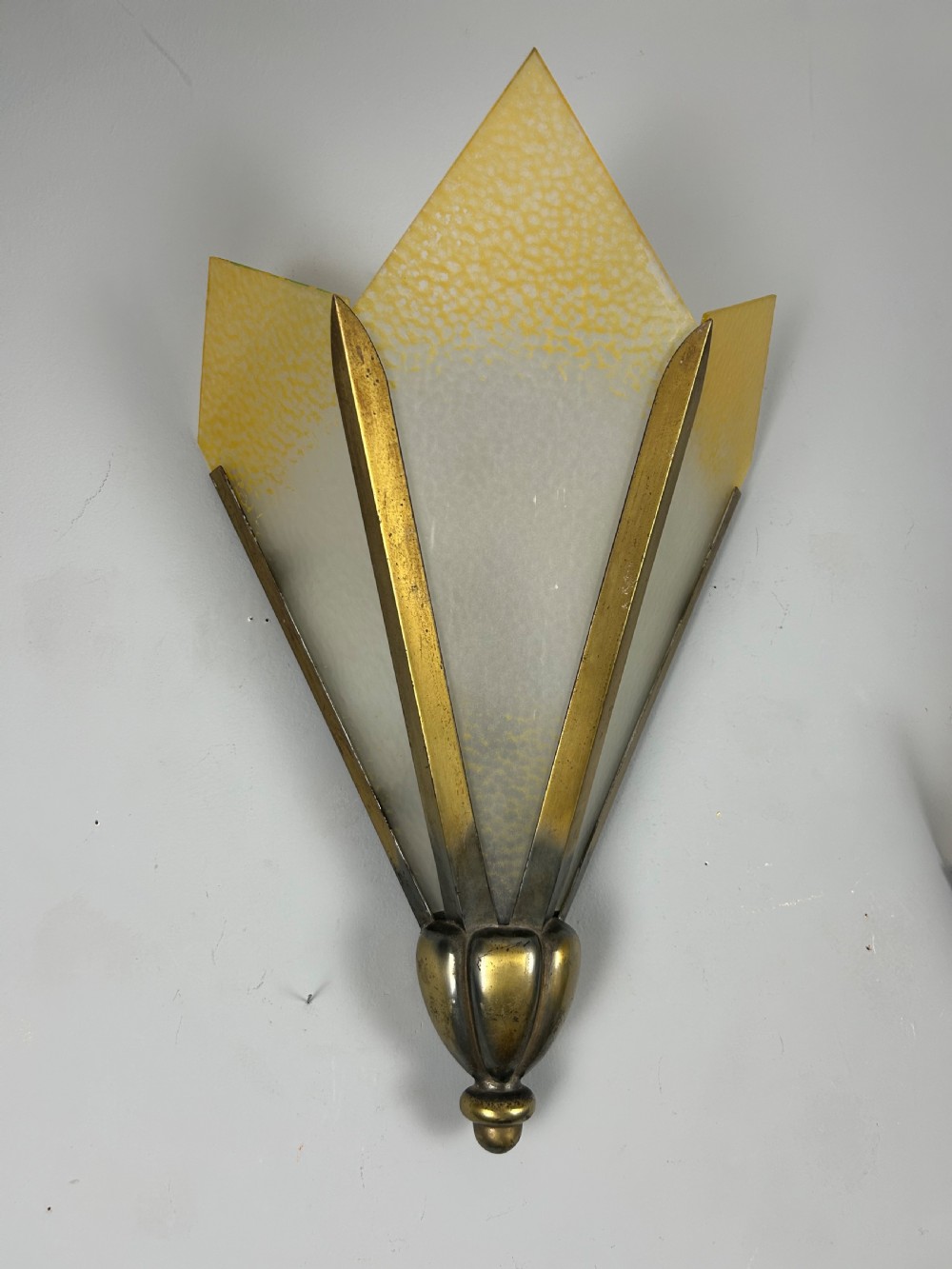 Large Pair of French Odeon Art Deco Wall Lights  View V