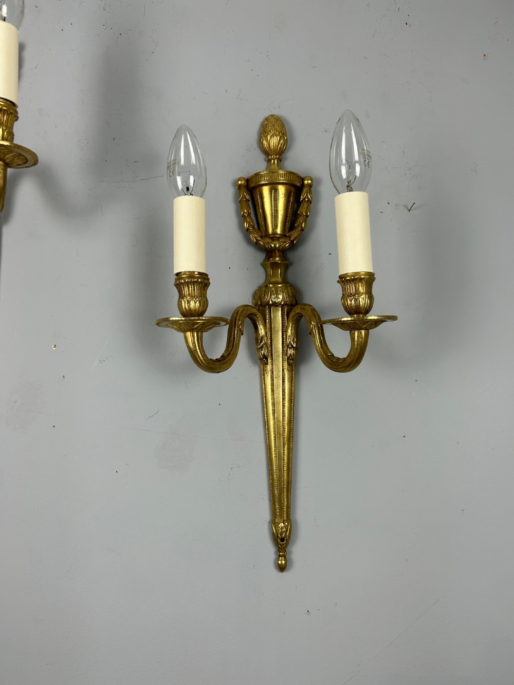 Pair Of French Gilt Brass Antique Wall Lights View V