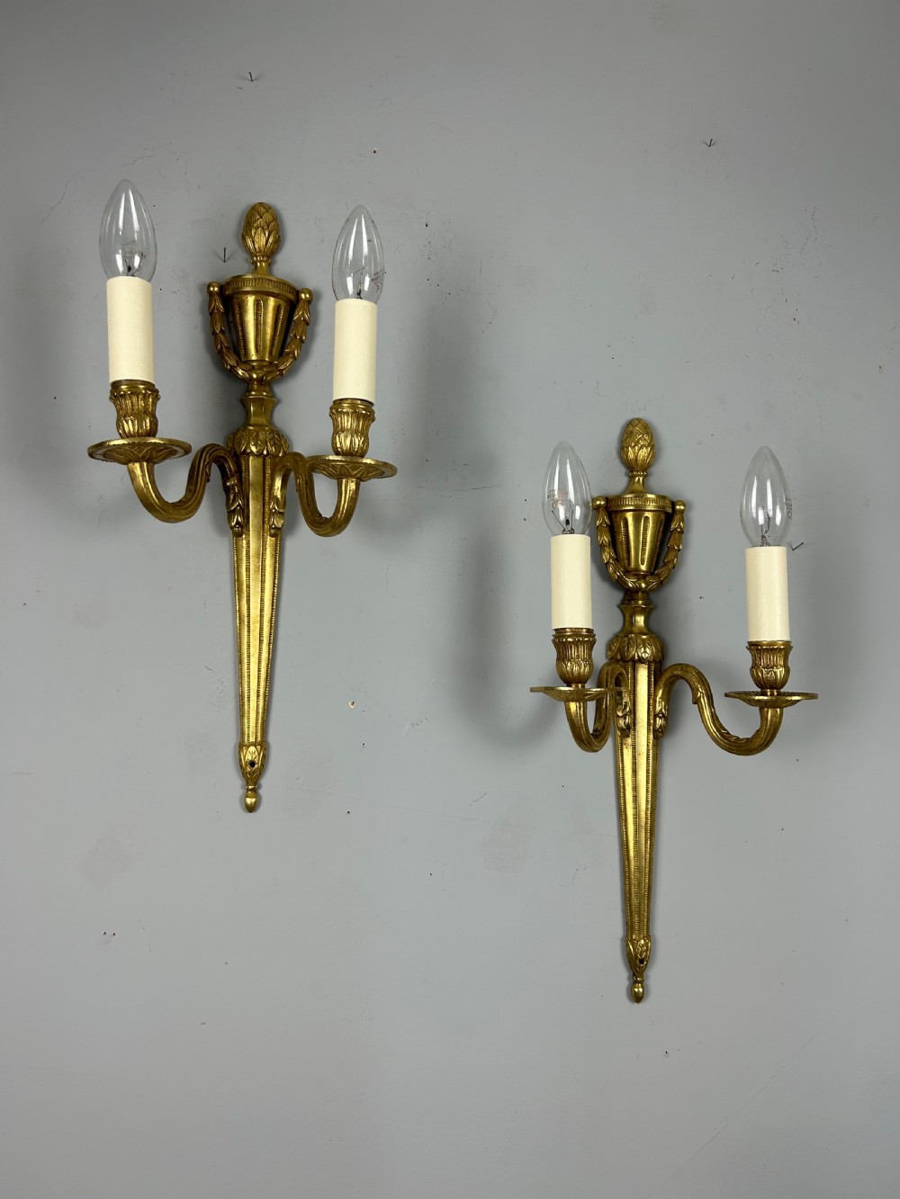 Pair Of French Gilt Brass Antique Wall Lights View VI