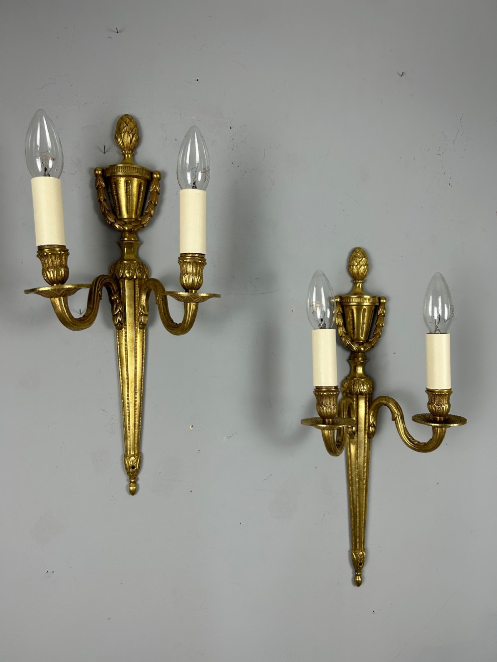 Pair Of French Gilt Brass Antique Wall Lights View VII