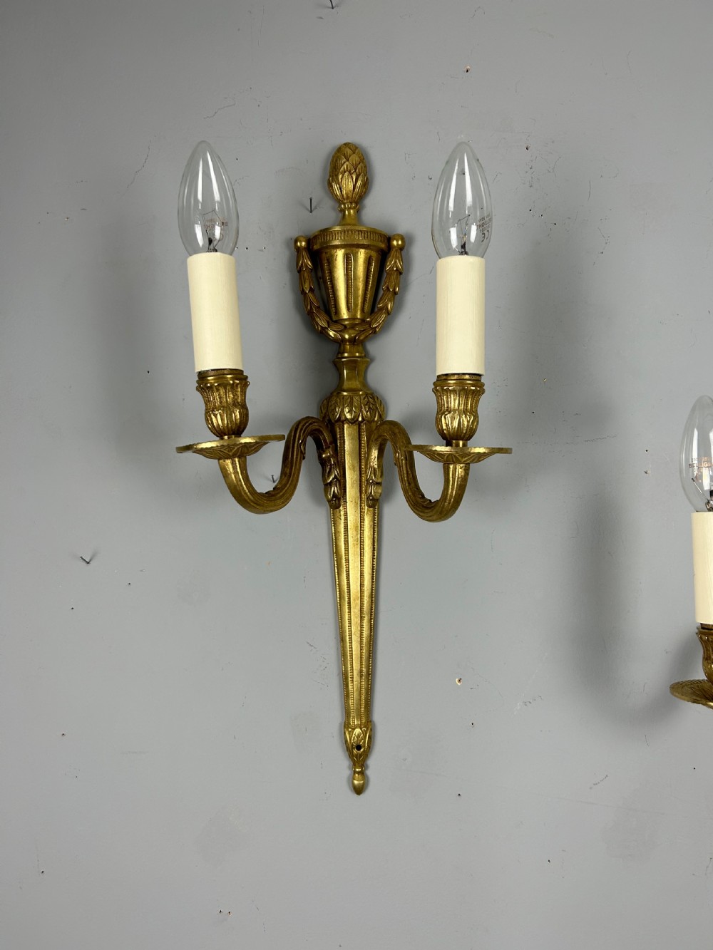 Pair Of French Gilt Brass Antique Wall Lights View VIII