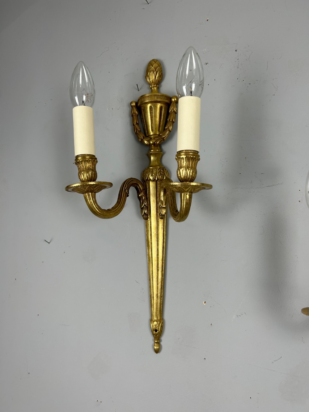 Pair Of French Gilt Brass Antique Wall Lights View IX