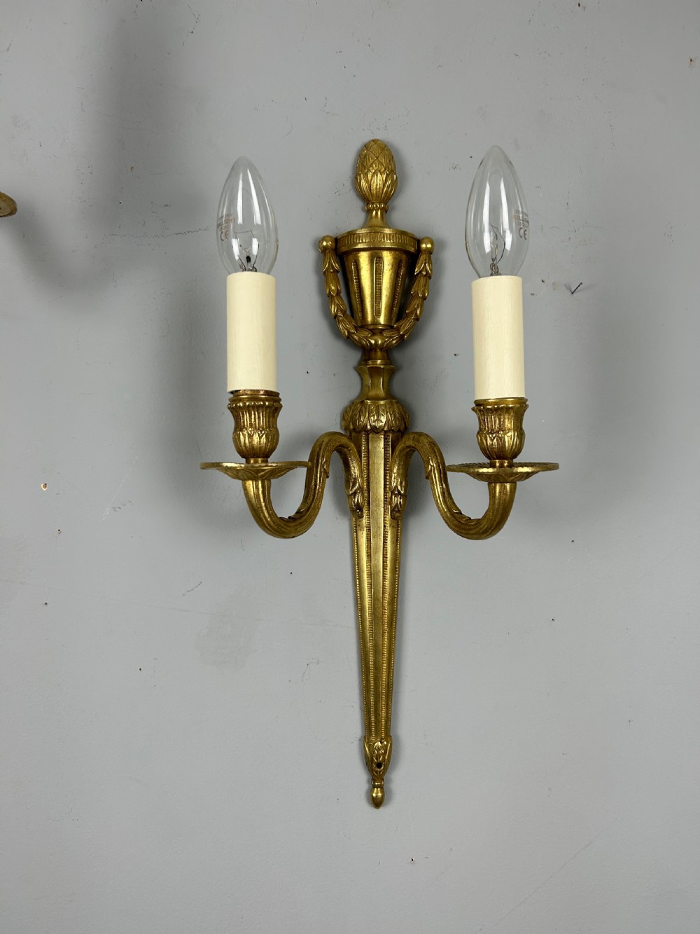 Pair Of French Gilt Brass Antique Wall Lights View X