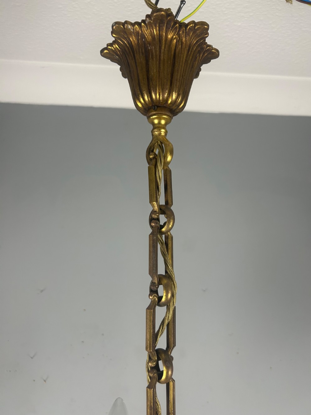 French Gilt Bronze Antique 4 Light Chandelier  View VII