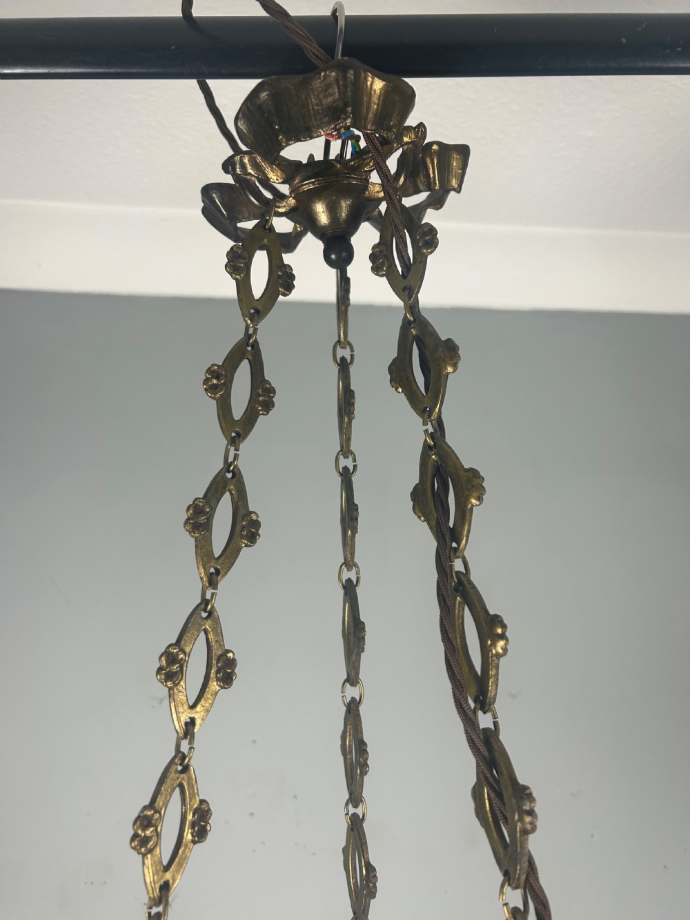 French Bronze 4 Light Cherub Chandelier  View XIV
