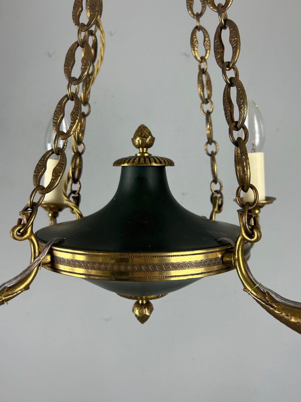 French 4 Arm Empire Antique Chandelier View V