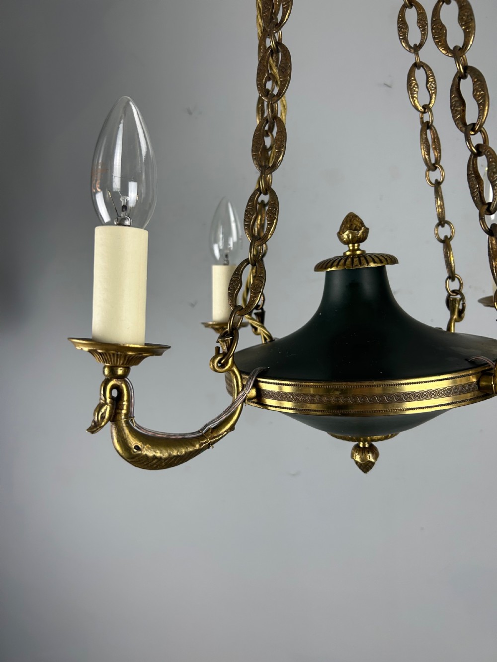 French 4 Arm Empire Antique Chandelier View VII