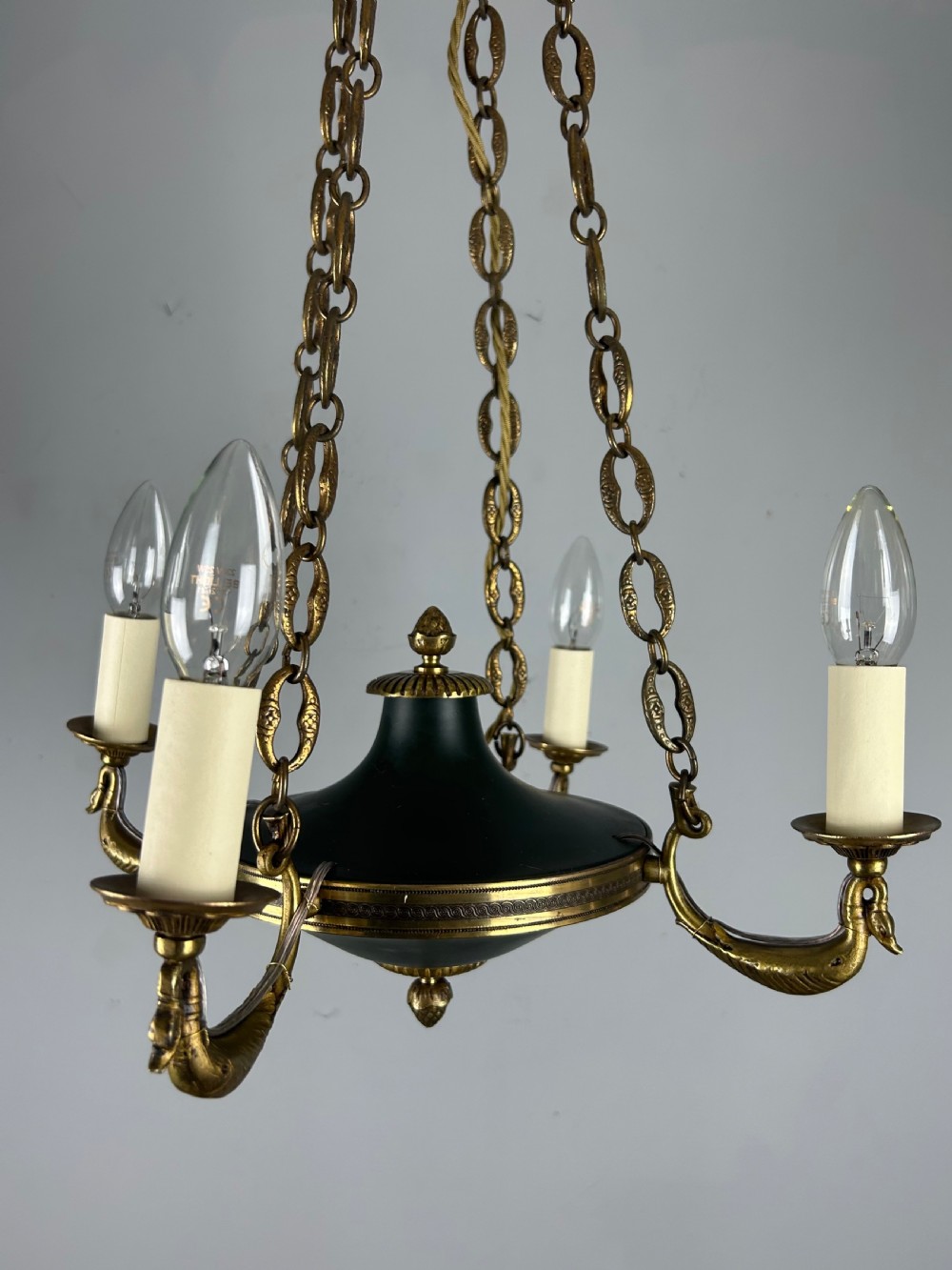French 4 Arm Empire Antique Chandelier View VIII