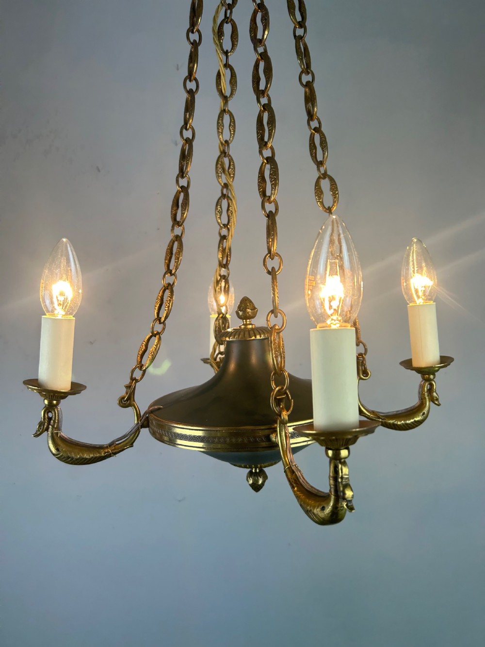 French 4 Arm Empire Antique Chandelier View X