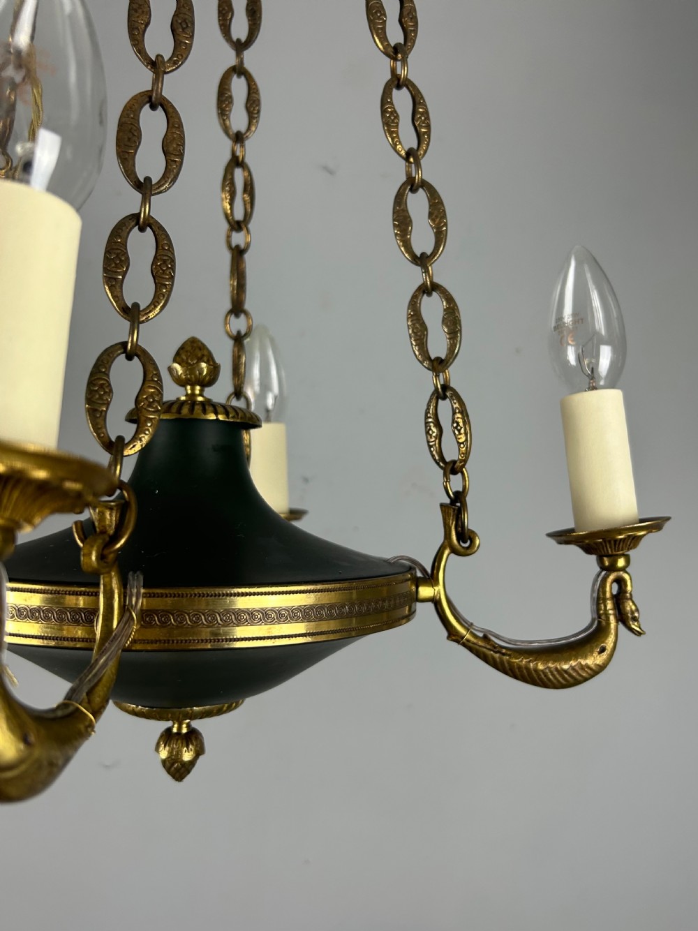 French 4 Arm Empire Antique Chandelier View XV