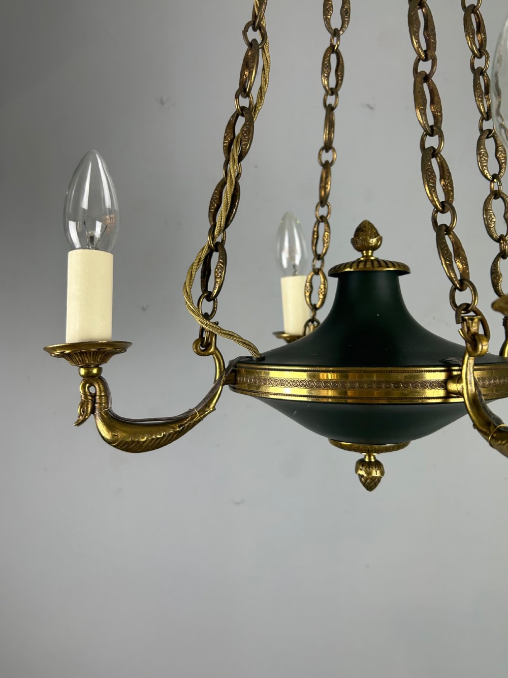 French 4 Arm Empire Antique Chandelier View XVII