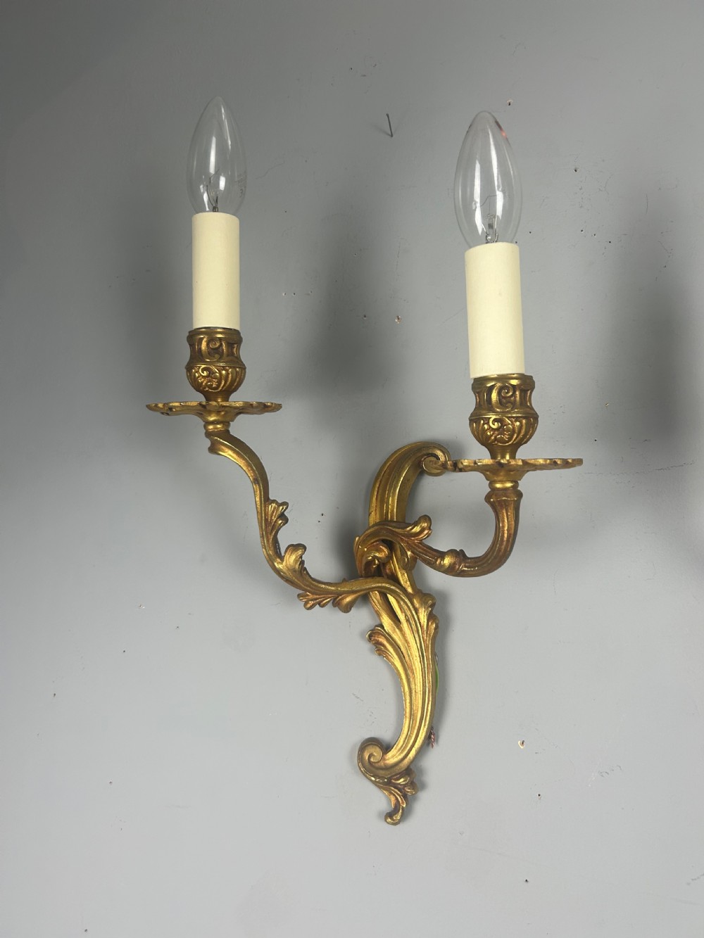 Pair Of French Gilded Twin Arm Antique Wall Lights View III