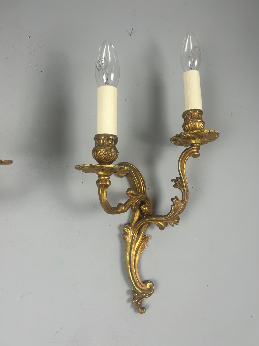 Pair Of French Gilded Twin Arm Antique Wall Lights View IV