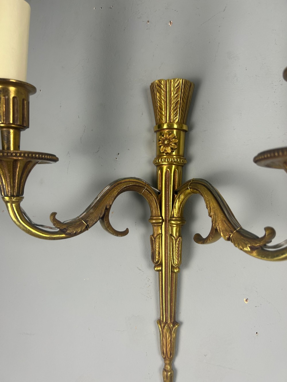 French Pair Of Gilded Bronze Antique Wall Lights View V