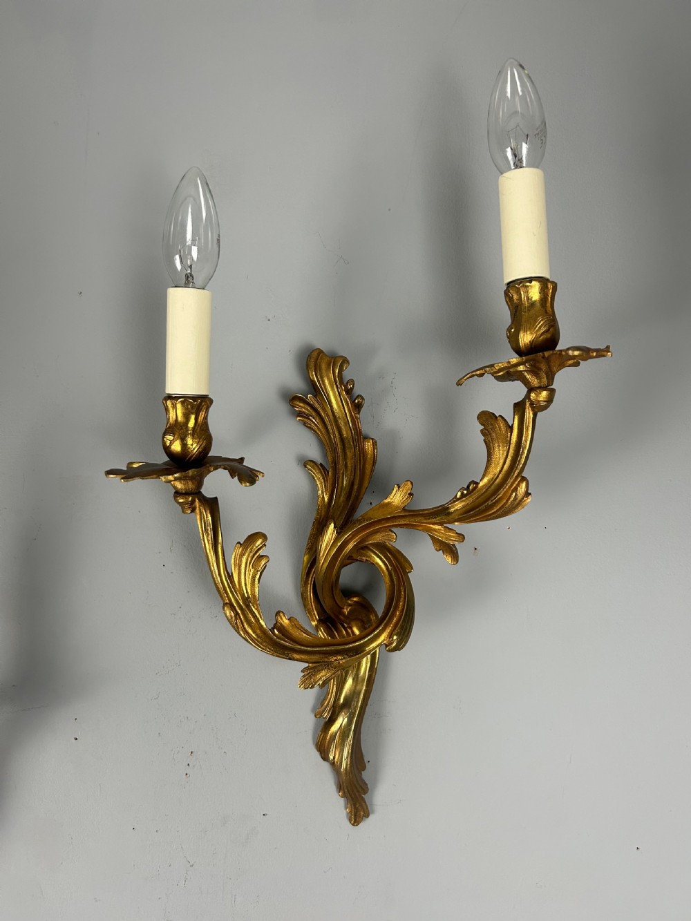 Pair Of French Gilt Brass Antique Wall Lights View II