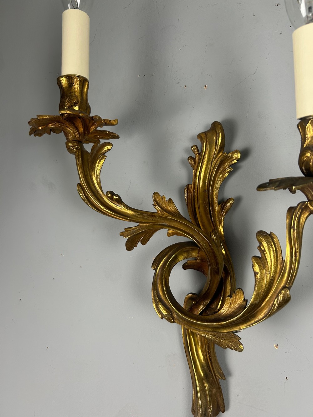 Pair Of French Gilt Brass Antique Wall Lights View III
