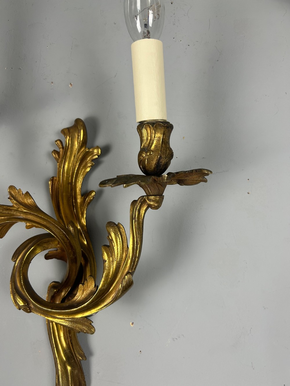 Pair Of French Gilt Brass Antique Wall Lights View IV