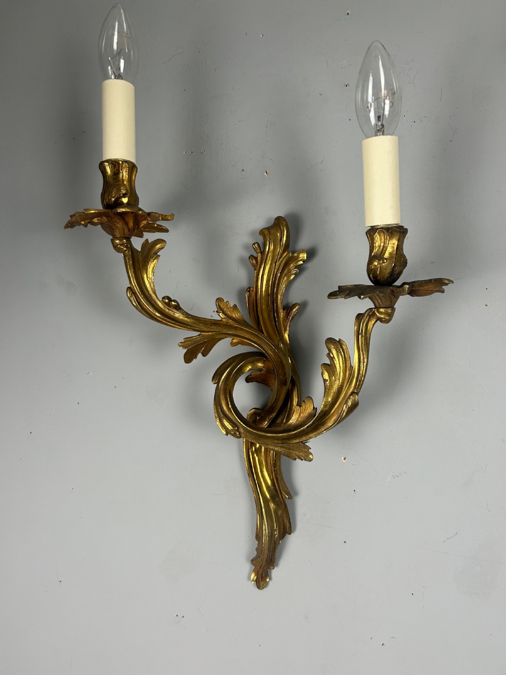 Pair Of French Gilt Brass Antique Wall Lights View V