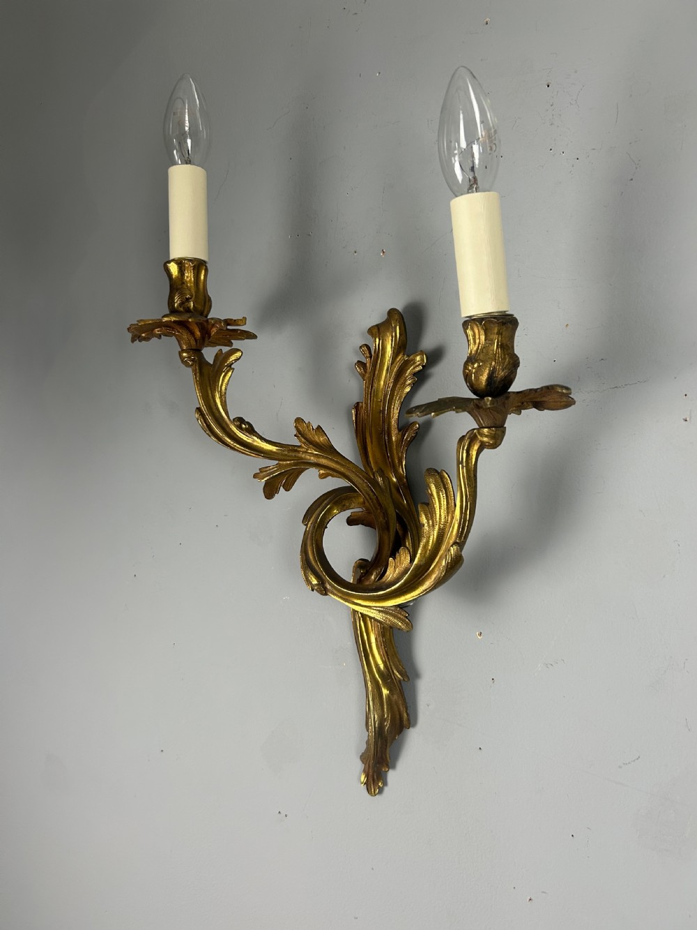 Pair Of French Gilt Brass Antique Wall Lights View VI