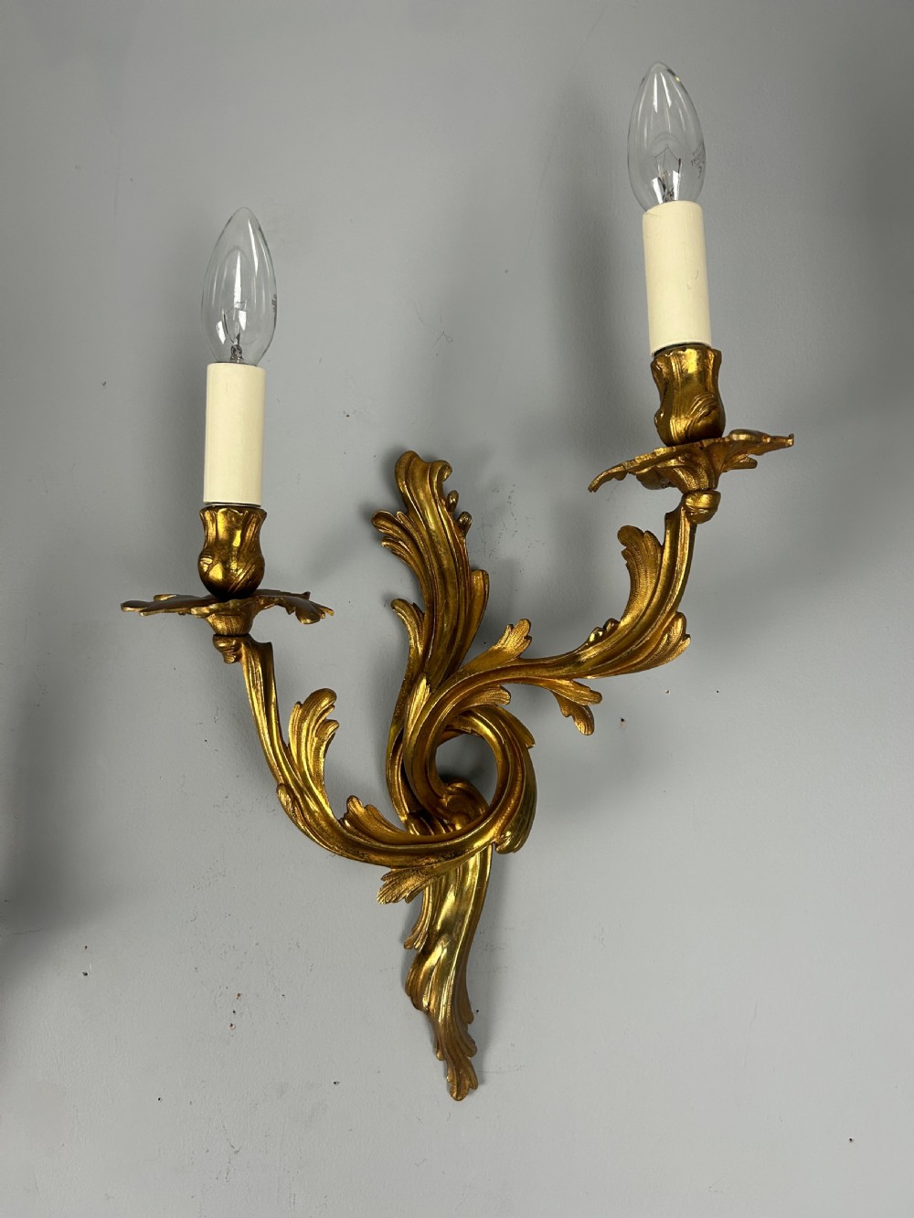 Pair Of French Gilt Brass Antique Wall Lights View VII