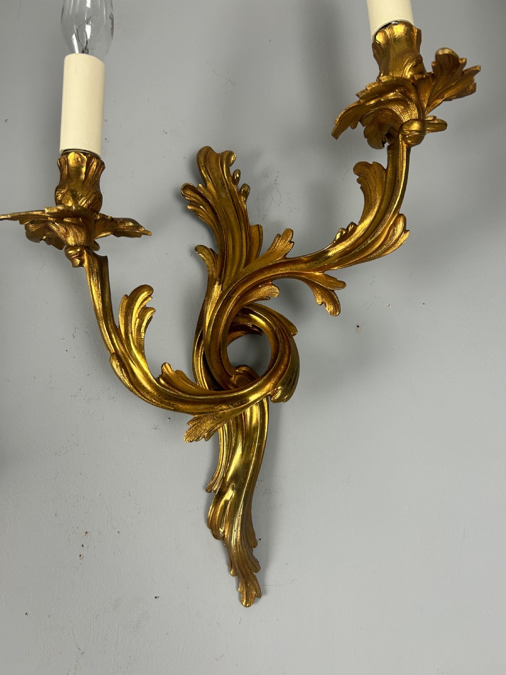 Pair Of French Gilt Brass Antique Wall Lights View VIII