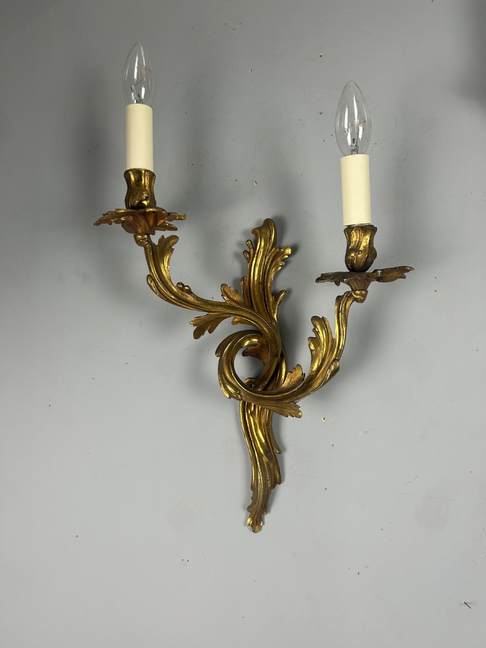 Pair Of French Gilt Brass Antique Wall Lights View X