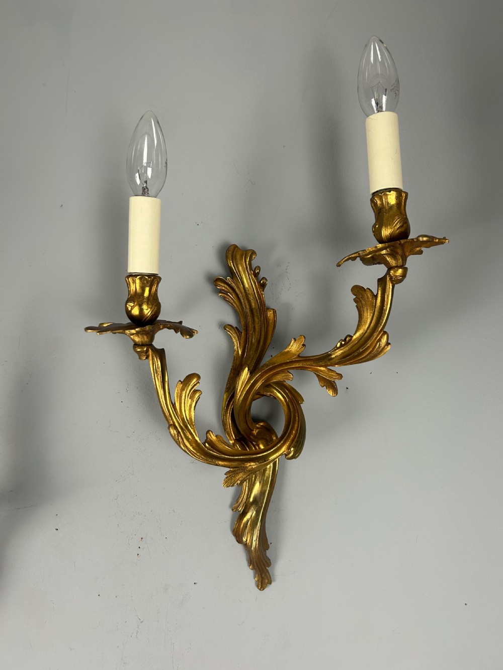 Pair Of French Gilt Brass Antique Wall Lights View XI