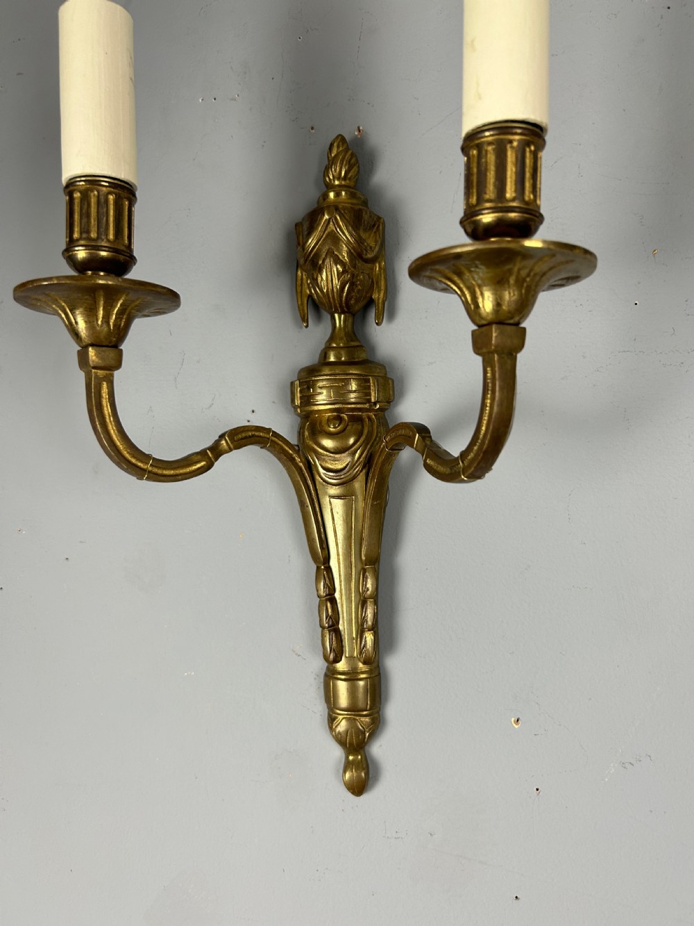 French Pair Of Gilt Brass Antique Wall Lights View III