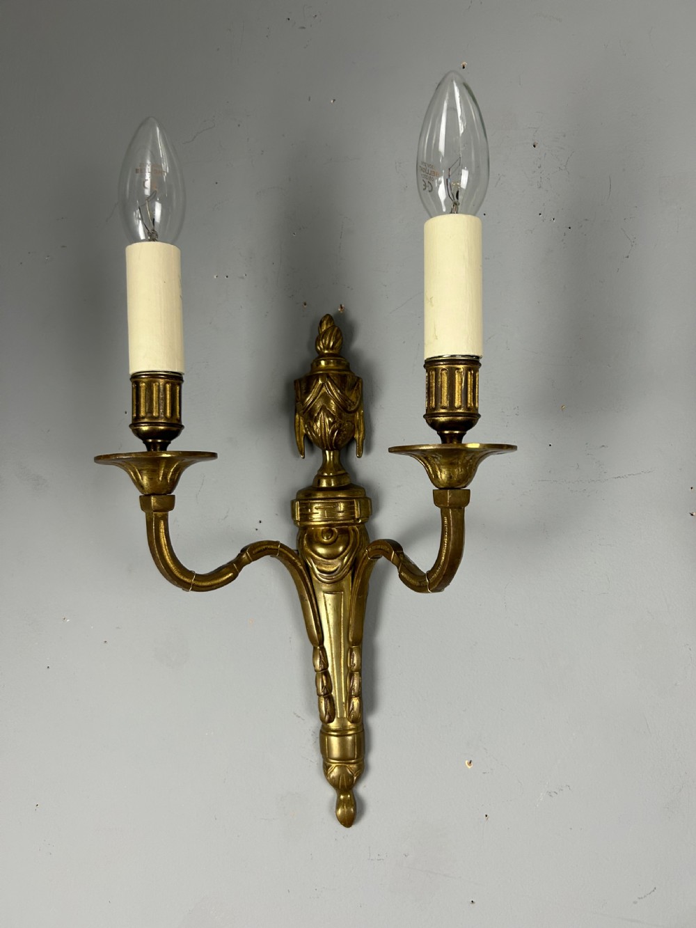 French Pair Of Gilt Brass Antique Wall Lights View IV