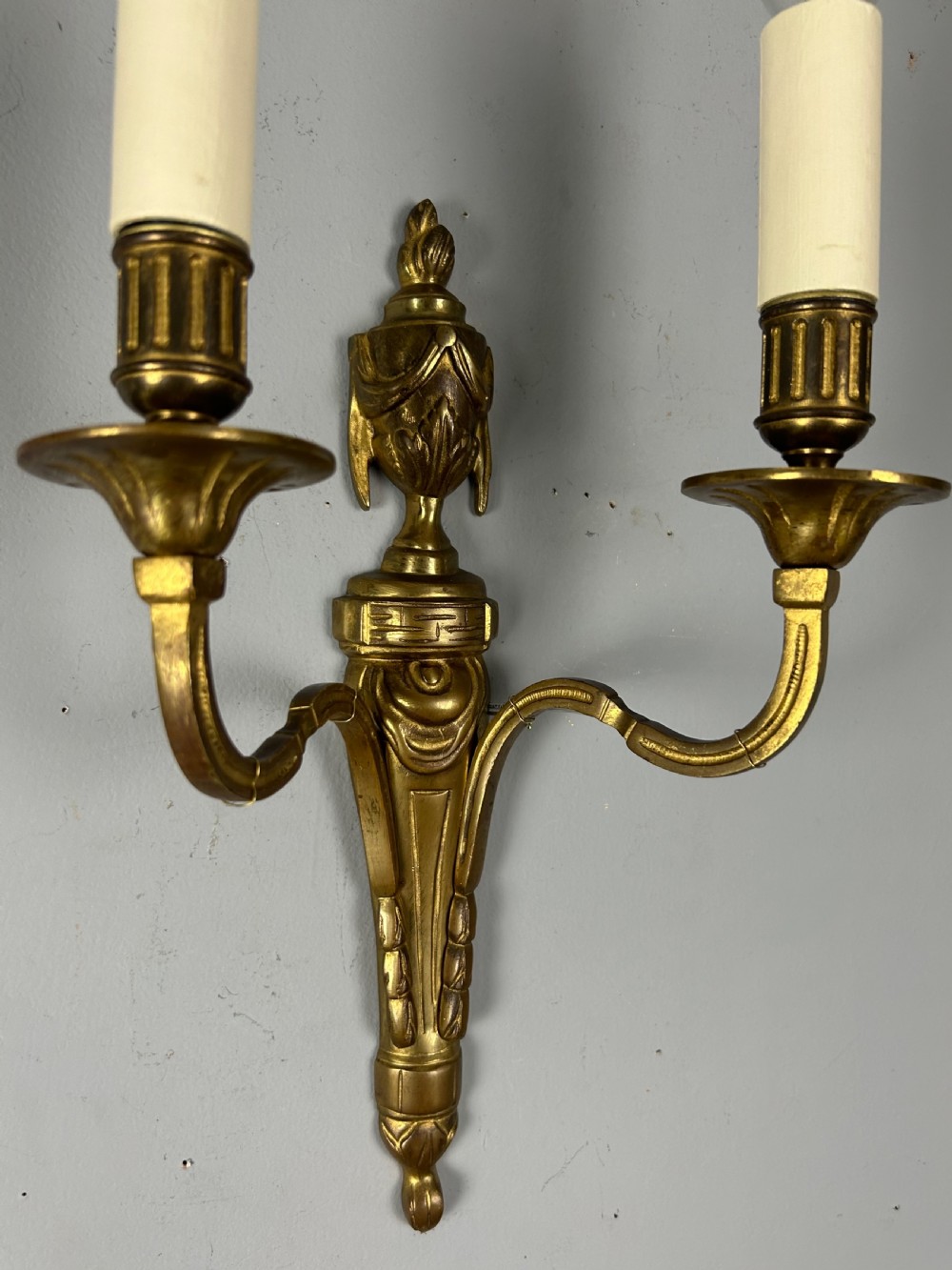 French Pair Of Gilt Brass Antique Wall Lights View V