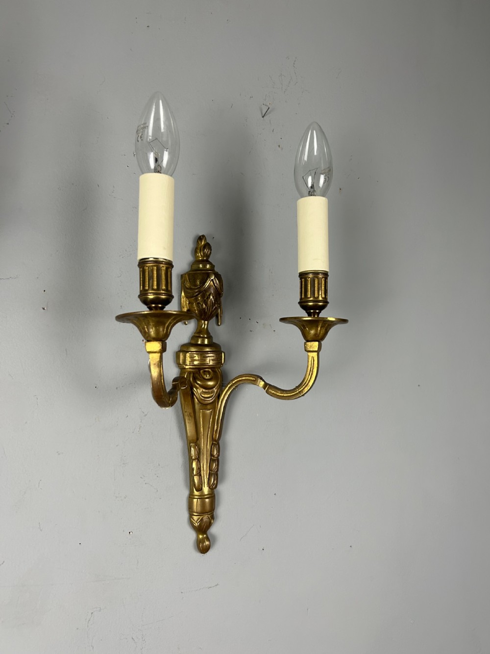 French Pair Of Gilt Brass Antique Wall Lights View VI