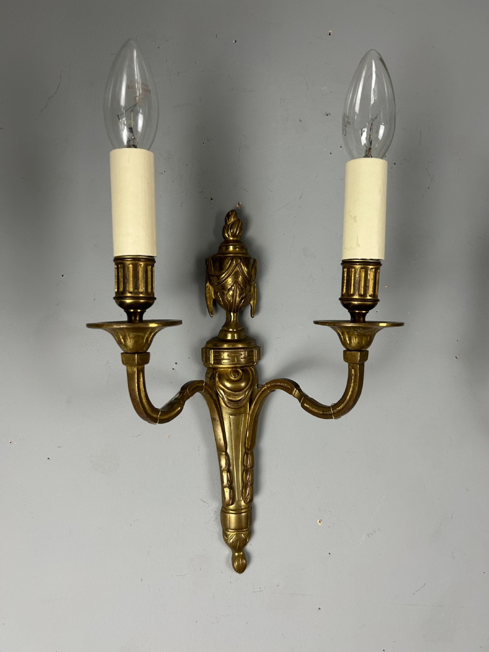 French Pair Of Gilt Brass Antique Wall Lights View VII