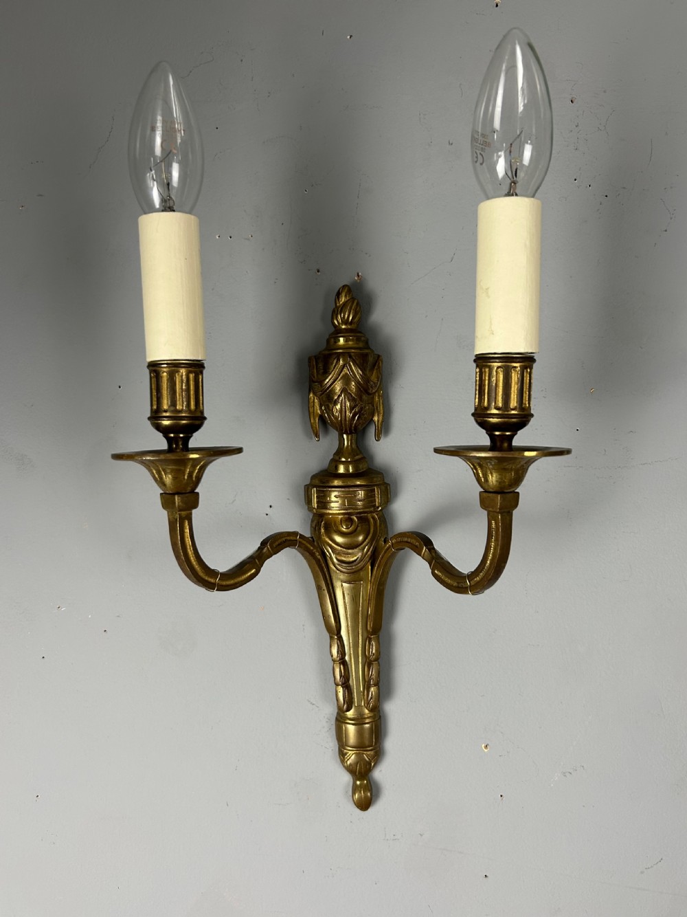 French Pair Of Gilt Brass Antique Wall Lights View VIII