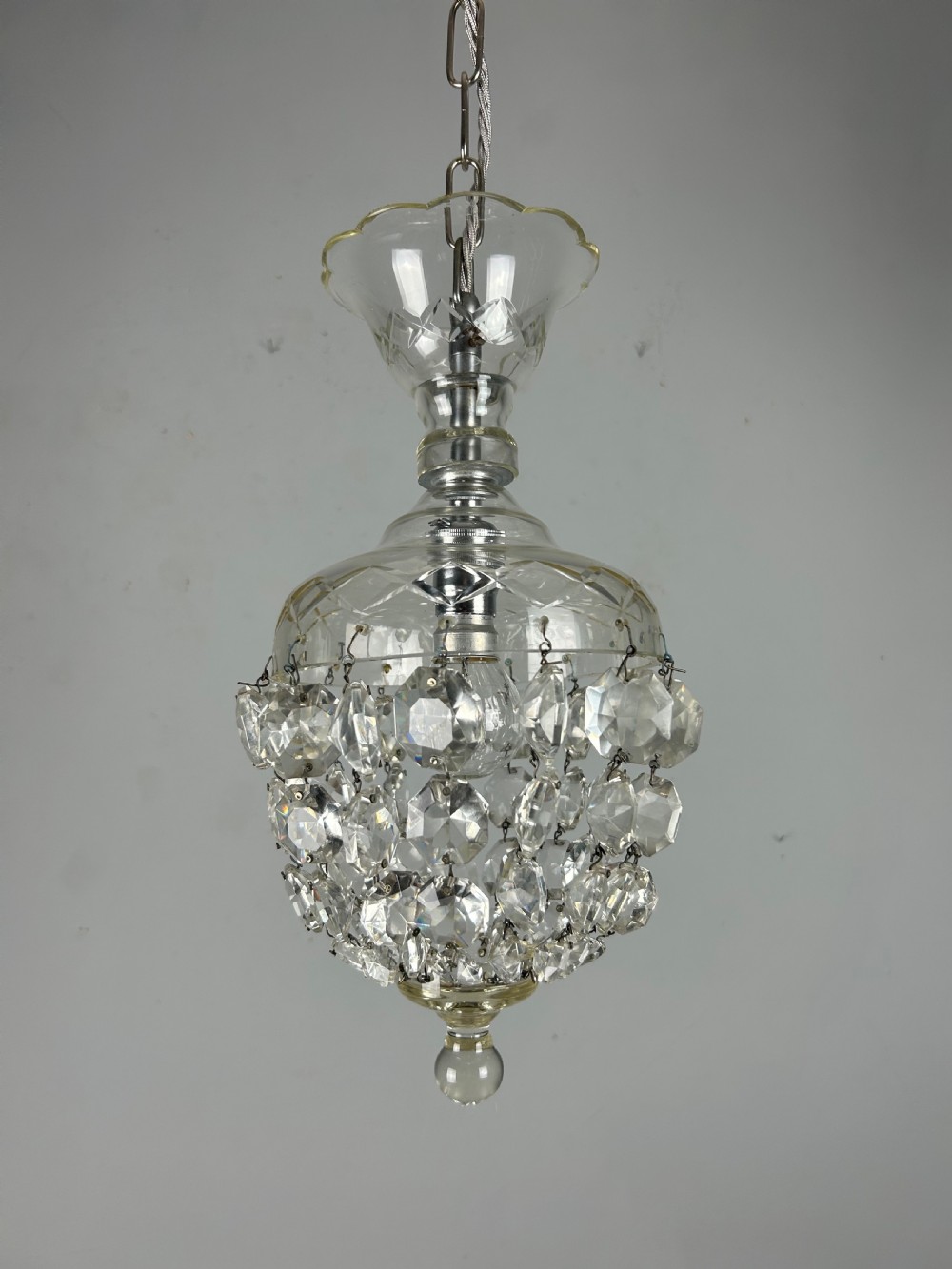 Lustre Chandelier Ceiling Light, Rewired 