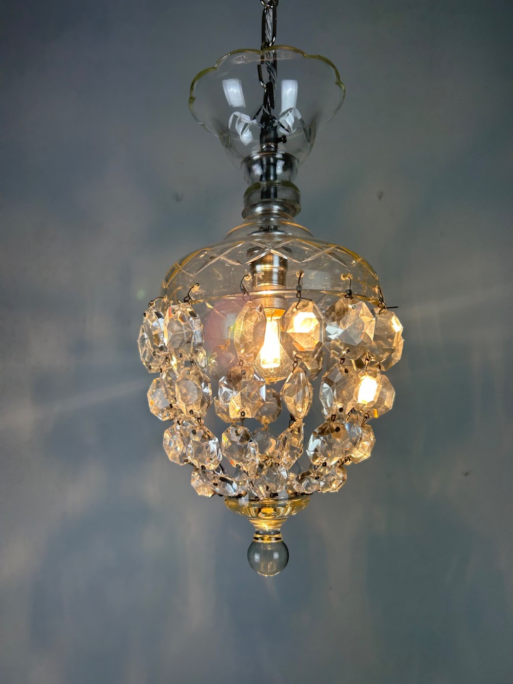 Lustre Chandelier Ceiling Light, Rewired  View II