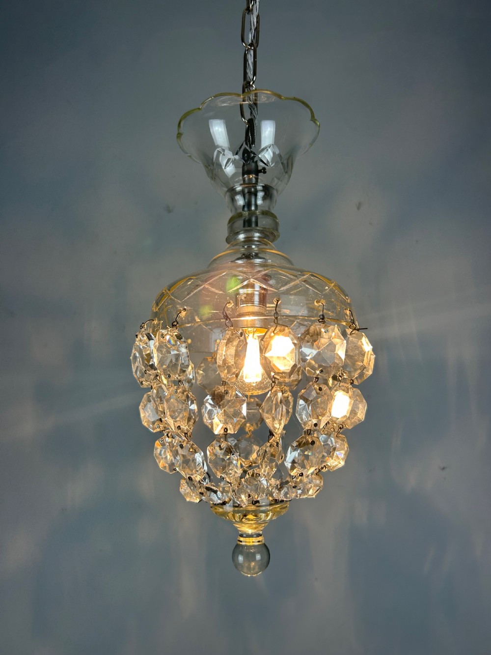 Lustre Chandelier Ceiling Light, Rewired  View III