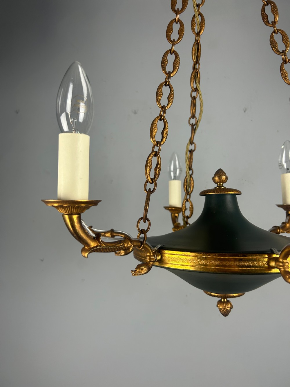 French 6 Arm Empire Antique Chandelier View V