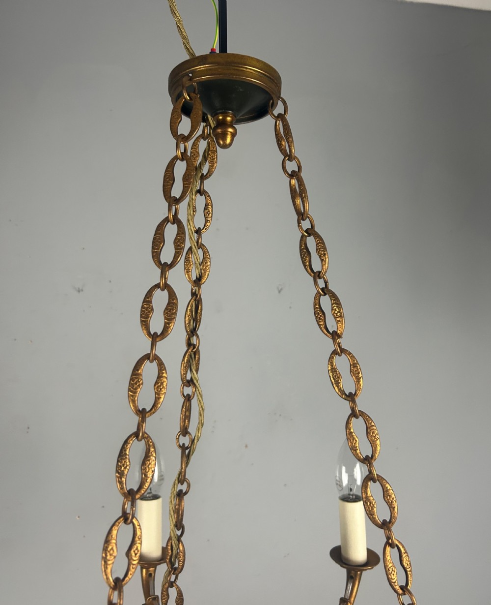 French 6 Arm Empire Antique Chandelier View VIII