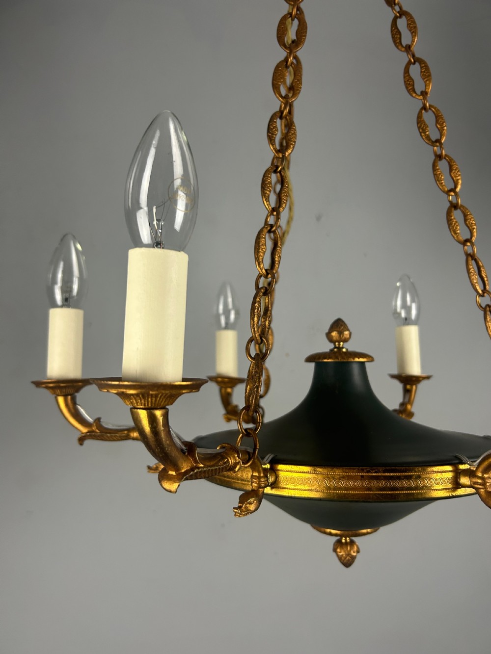 French 6 Arm Empire Antique Chandelier View IX