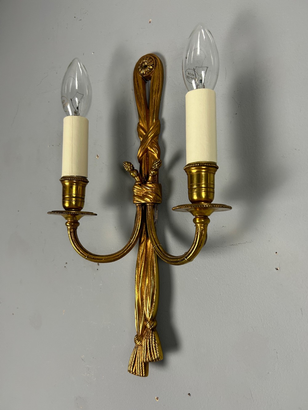 French Pair Of Gilded Brass Antique Wall Lights View VI