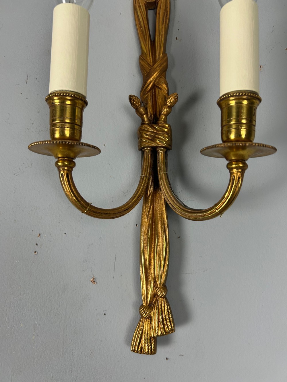 French Pair Of Gilded Brass Antique Wall Lights View VII
